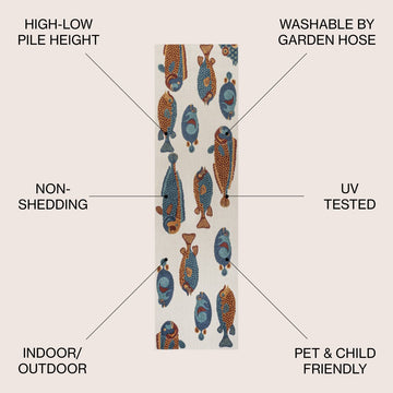 Algarve Modern Fish High-low Indoor/outdoor Area Rug